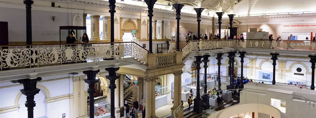 Galleried hall of the National Museum of Ireland in Dublin